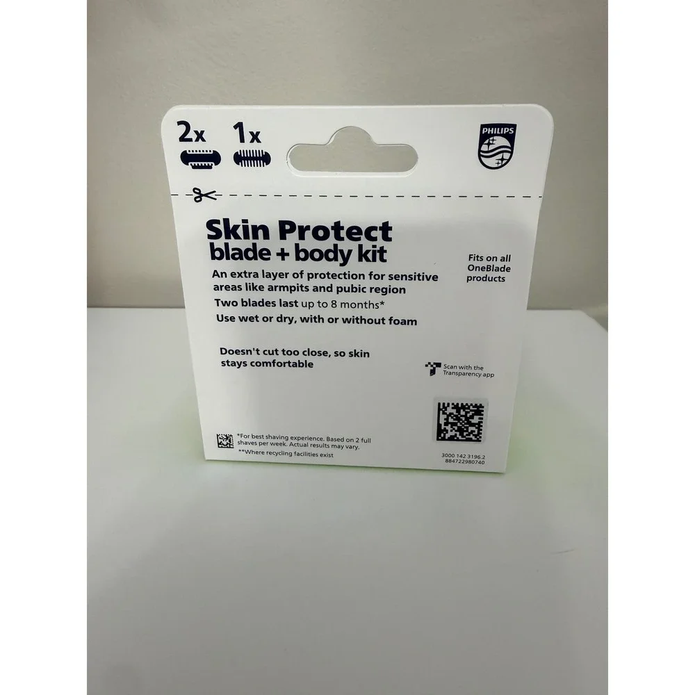 Philips Norelco OneBlade Intimate Replacement Blades 2pk White NWT